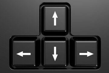 Arrow keys on black keyboard
