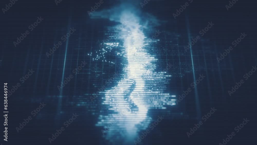 Poster digital data graphic close up/ 4k animation of an abstract background with slow motion business stat