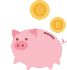 Pig piggy bank with coins . The concept of saving or save money or open a bank deposit.