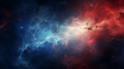 Naklejka premium Colorful space galaxy cloud nebula. Stary night cosmos. Universe science astronomy. Generative Ai