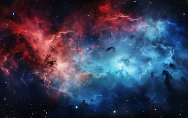 Fototapeta premium Colorful space galaxy cloud nebula. Stary night cosmos. Universe science astronomy. Generative Ai