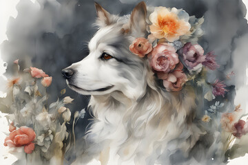 It's dog style.Elegance, color, change, fancy photography, art, elaborate photography, art, high definition, 4K, watercolor, painting, illustration, painting, generative ai,