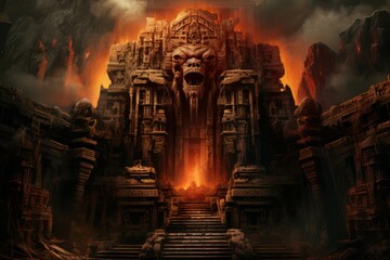 Temple of doom skull entire. Generate Ai