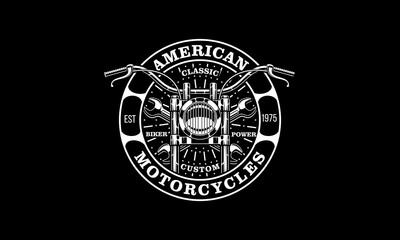 Custom motorcycle vintage emblem, logo motor badge