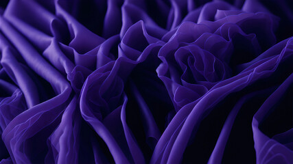 Purple Satin Textile Texture - Silk Fabric Ruffles 
