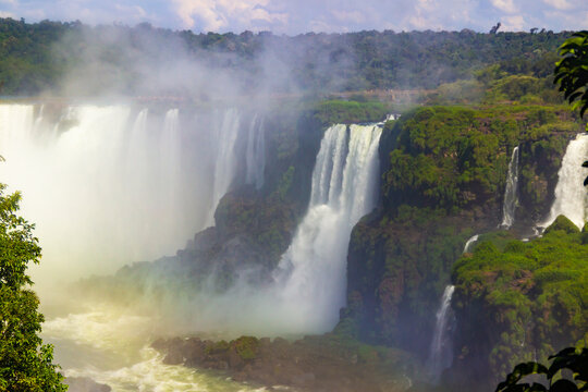 Iguacu falls national park beautiful views, waterfalls, cascades, cataratas Iguazu Iguacu Brazil