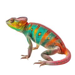 Obraz premium chameleon looking isolated on white