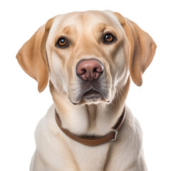 dog face shot isolated on transparent background cutout, Generative AI