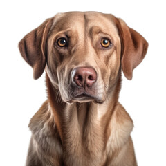 dog face shot isolated on transparent background cutout, Generative AI