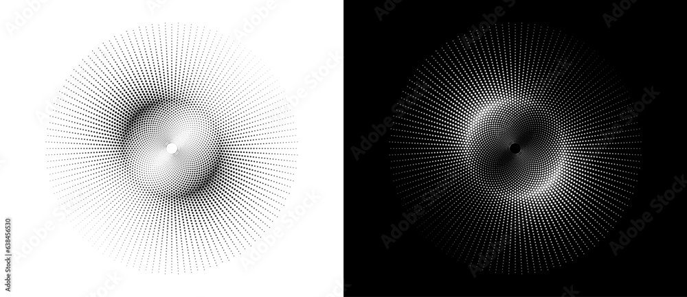 Poster art sun background. tattoo template or logo with halftone dotted lines. black shape on a white backg