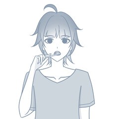 歯磨きをする人のイラスト