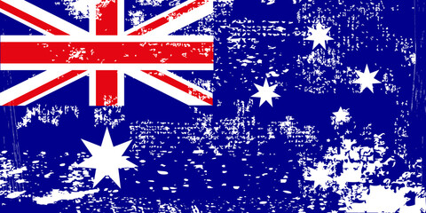 Distressed flag Australia. Australia flag with grunge texture. Independence Day. Banner, poster...