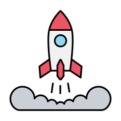 Obraz premium Rocket launch icon