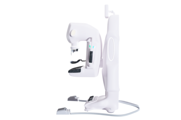 Mammogram device 3D rendering  for screening breast cancer in hospital on Transparent background.