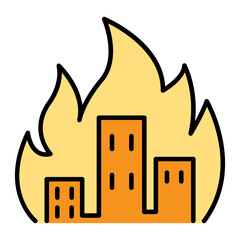 Building burning icon