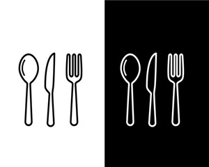 Spoon and fork icon ,Restaurant icon vector logo design template