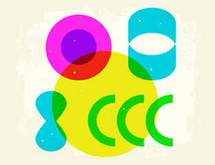 Geometry print collage. Abstract geometric shapes