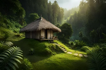 Foto op Canvas hut in the jungle © Ayesha