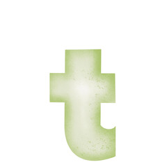 Obraz premium Green Alphabet A-Z a-z watercolor illustration 