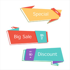 Origami sale banner badge collection