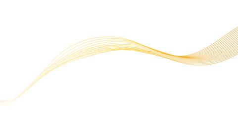Abstract wavy lines flowing curve golden gradient color on transparent background. Abstract white background colorful lines. modern wavy stripes on white background isolated.