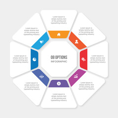 Cycle Infographic Template With 8 Steps, Workflow or Process Diagram