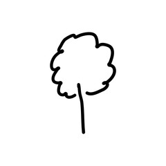 Tree icon silhouette. Isolated tree on white background.