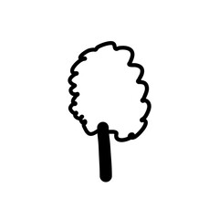 Tree icon silhouette. Isolated tree on white background.
