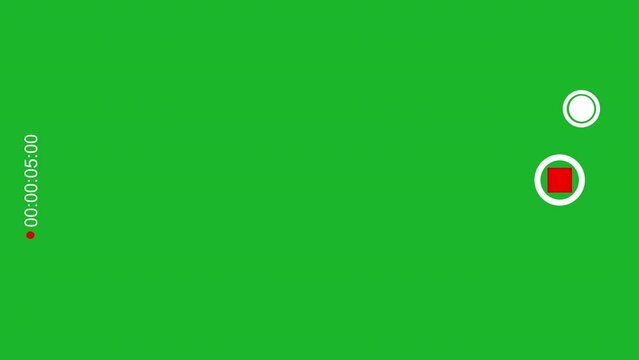 Smartphone camera screen during video shooting on a black background. Overlay recording screen on chrome key. 