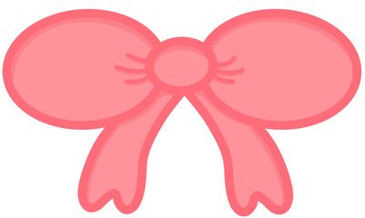 pink bow isolated on white