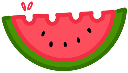 Watermelon slice isolated on white