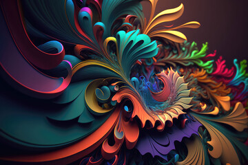 Abstract colorful paint graphic background, AI generated