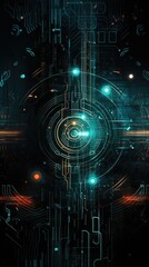Obraz premium Modern sci-fi technology background material, generated by AI