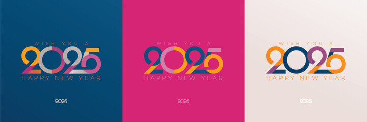Happy new year 2025 with full colour number. 2025 new year celebration