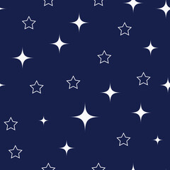 seamless pattern with star shape blue background