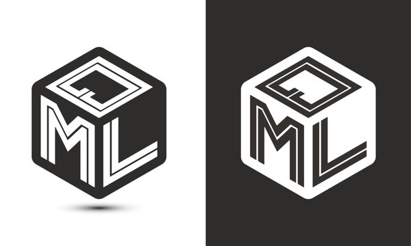 QML letter logo design with illustrator cube logo, vector logo modern alphabet font overlap style.