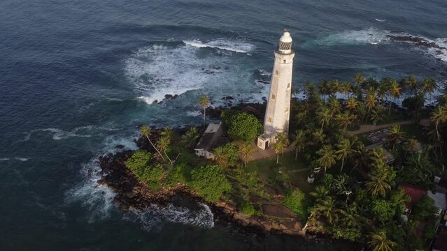 Aerial view of Dondra Lighthouse in Sri Lanka. High quality photo