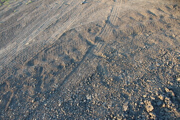 Country road and agricultural soil, background, texture