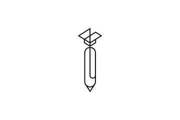Pen logo with graduation cap combination