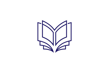 Book logo in linear design style