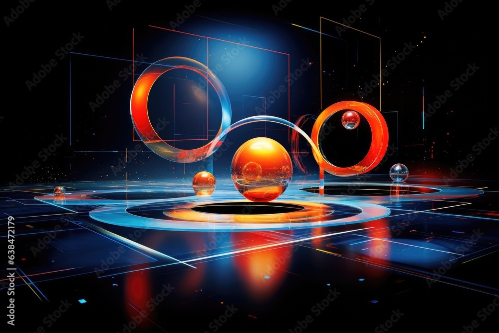 Wall mural orbit of universe colourful abstract background. generative ai