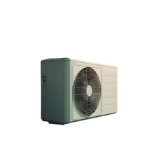 Air conditioner isolated on white background. 3d rendering. Computer digital drawing.