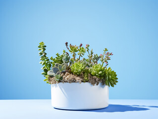 Pot with Small Plants Creating a Serene Green Corner, Indoor Ambiance - Embrace the essence of nature as a charming pot hosts a collection of small plants.