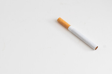 close-up cigarette isolated on a white background.