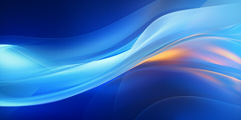 Abstract blue luminous wave on a dark blue background.