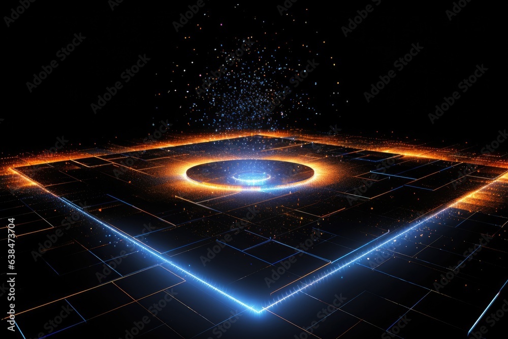 Wall mural orbit of universe colourful abstract background. generative ai