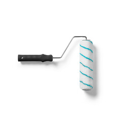 Blank white paint roller isolated.