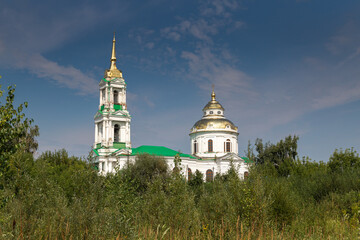 Fototapeta na wymiar Yelabuga, Republic of Tatarstan, Russia. October 1, 2021. Stone Cathedral of the Intercession of the Most Holy Theotokos
