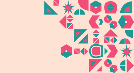 Flat design geometric pattern background, 
Colorful Bauhaus Background