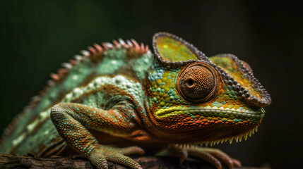 Obraz premium Colorful Chameleon. Generative AI